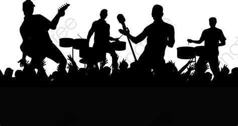 Concert Crowd Silhouette Png Clip Art Library