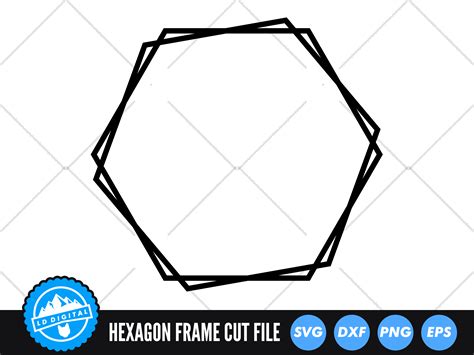 Hexagon Frame Svg Hexagon Monogram Hexagon Basic Shape Cut File By
