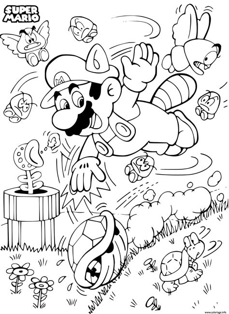 Coloriage Super Mario Bros World Dessin Mario à Imprimer