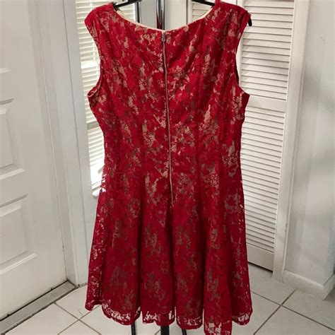 Danny And Nicole Dresses Red Lace Dress By Danny And Nicole Poshmark