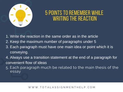 Introduction, the body paragraphs, and conclusion, and work on each of the parts consistently. How To Write A Reaction Paper? | Total Assignment Help