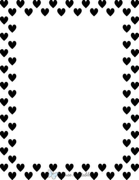 Black And White Heart Borders