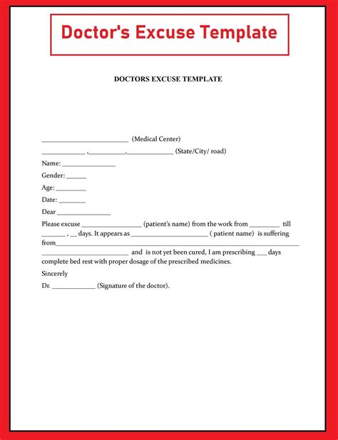 Doctors Excuse Template Work Excuse Doctor Note Babe Excuse Doctors Note Instant Download