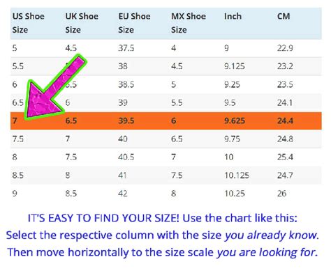 China Shoe Size Conversion Chart