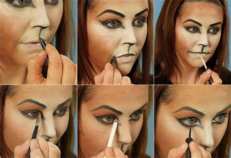 étapes Pour Faire Un Maquillage Possédée Pour Halloween - Maquillage chat Halloween : 15 idées de maquillage chat enfant et adulte
