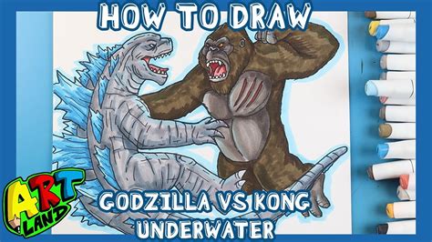 How To Draw Godzilla Vs Kong Underwater Easy Drawings Dibujos
