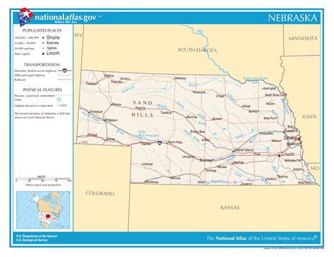 Laminated Map Large Detailed Map Of Nebraska State Poster 20 X 30