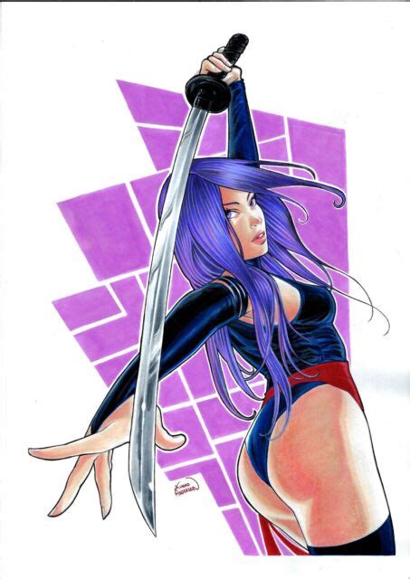 Psylocke Sexy Ninja By Mark Eugene 11x17 Original Pinup Comic Art