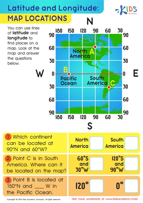Latitude And Longitude Map Worksheet