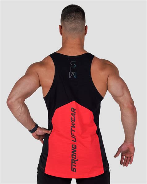 Harlequin Taperback Gym Singlet Red Strong Liftwear Australia