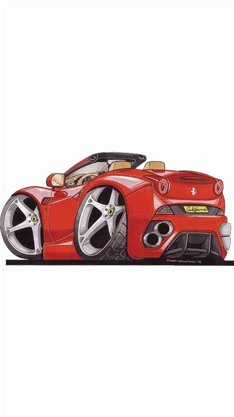 A Drawing Of A Red Sports Car