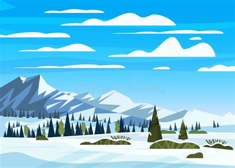 Winter Mountains Snow Landscape Panorama Pines Ate Hills Lonely