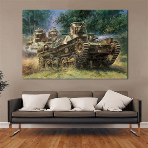 Japanese pagoda cherry blossom 5 pieces canvas wall art paint poster home decor. WW2 type 95 ha go japanese light tank room living room home wall art decor wood frame fabric ...