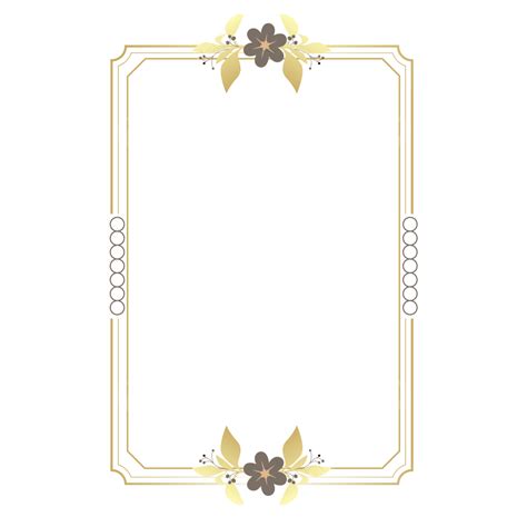 Wedding Invitation Card Vector Png Images Gold Border Frame For