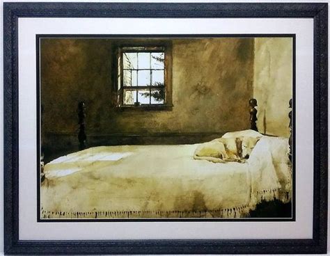 Framed Large Master Bedroom Picture Of Dog On Bed Art By Wyeth Etsy