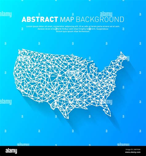 Abstract United States Line Map Vector Illustration Eps File Stock