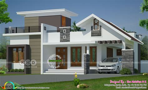 1132 Sq Ft 2 Bedroom Single Floor Home Mixed Roof Kerala Home Design