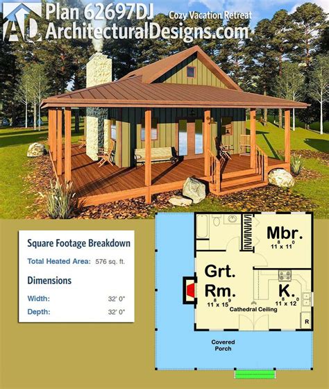 Architectural Designs Tiny House Plan 62697dj Gives You Over 500 Square
