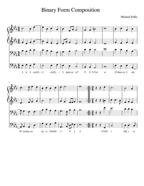 Binary Form Composition Sheet Music For Piano Download Free In Pdf Or Midi