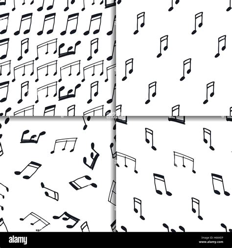 Music Notes Seamless Pattern Set Stock Vector Image And Art Alamy