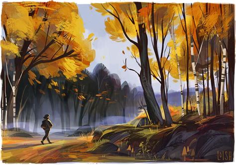 Autumn Walk By Loish On Deviantart Loish Digital Painting