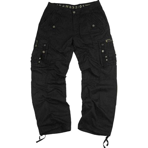 Mens Military Cargo Pants Black 12211