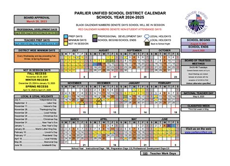 Pusd School Year Calendar Calendar Parlier Unified School District