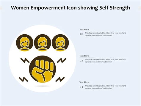 Women Empowerment Icon Showing Self Strength Presentation Graphics
