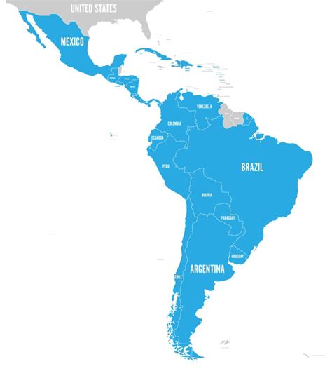 Latin America Latam Political Map Mappr