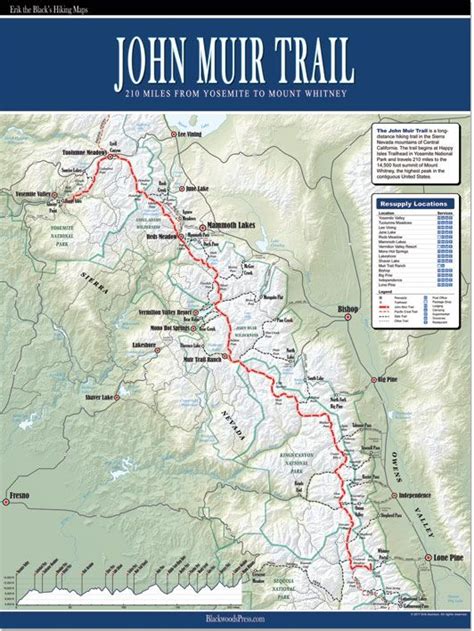 John Muir Trail Map John Muir Trail John Muir Muir