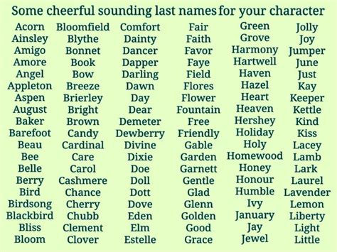 114 Cheerful Sounding Last Names For Your Optimistic Pure Kind Or