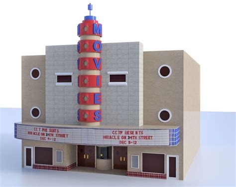 Old Movie Theater Building Model Fbx Format 3d Architecturaposerworld