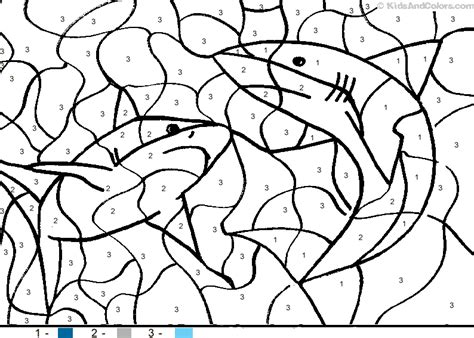 23 free printable insect & animal adult coloring pages page 24. Animal_color_by_number color-by-number-sharks coloring pages
