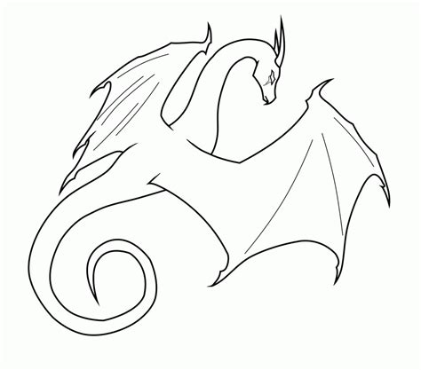 Dragon draw step by step. Dragon Outline By MidnightPurpleDragon On DeviantART ...