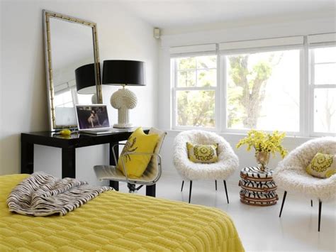 Bedroom Interior Design In Black And Yellow Colors Founterior