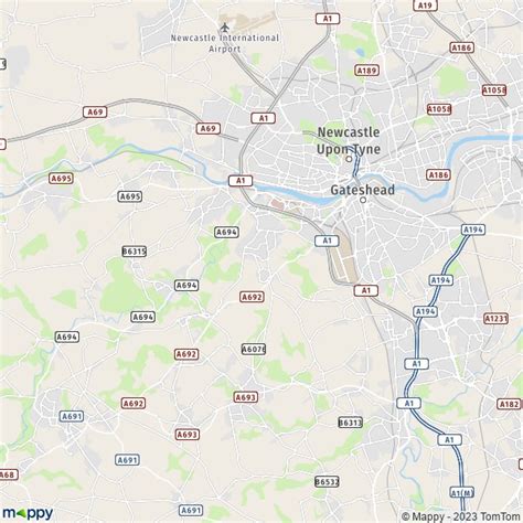 Map Of Gateshead Map Of Gateshead And Practical Information Mappy