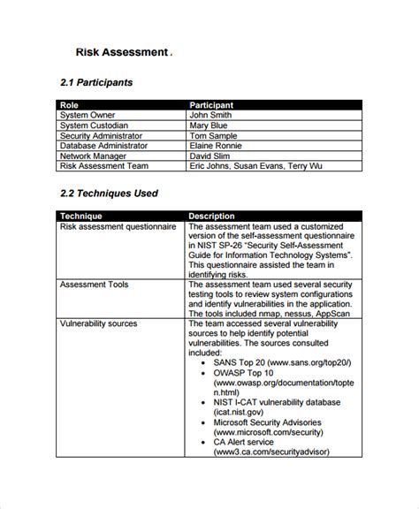 Risk Assessment Report Template Unique Risk Assessment Report Template