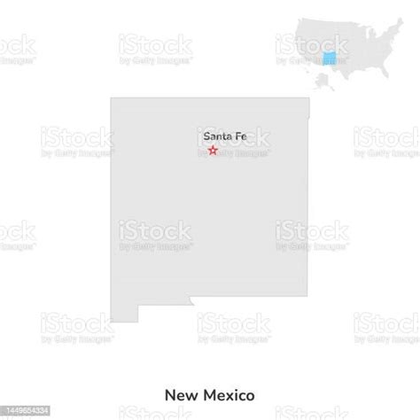 Us American State Of New Mexico Usa State Of New Mexico County Map Outline On White Background