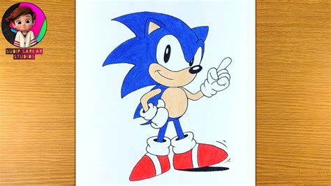 How To Draw Sonic The Hedgehog Step By Step Tutorial Youtube