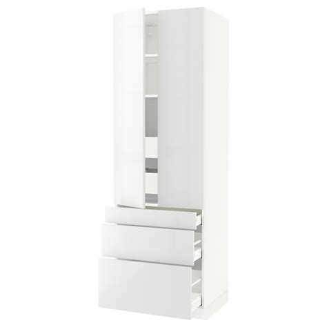 SEKTION Armoire haute 2 ptes/3 faces/5 tir - blanc/Ringhult blanc - IKEA