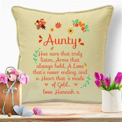 Personalised Birthday Ts For Auntie Aunty Aunt Poem Cushion Etsy