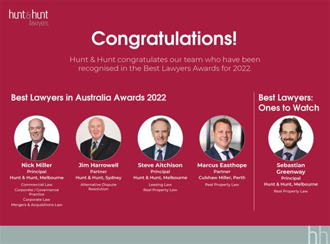 Hunt And Hunt Lawyers Recognised In Best Lawyers 2022 Awards Hunt