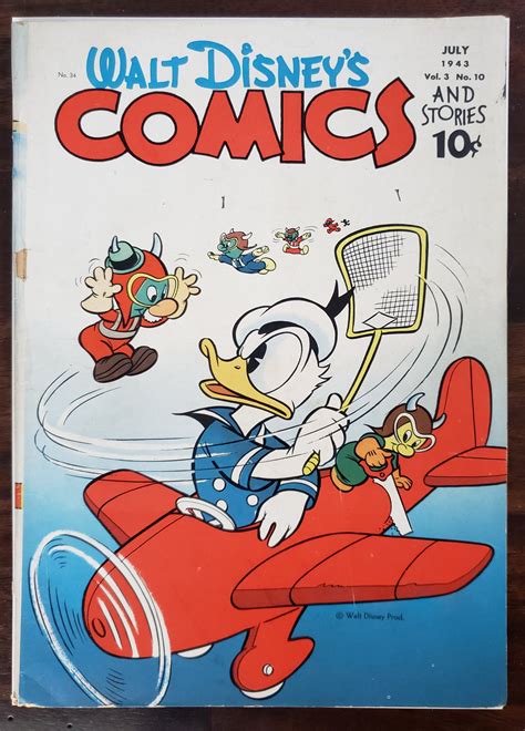 Walt Disney S Comics And Stories 34 July 1943 Vol 3 No 10 Centerfold Is