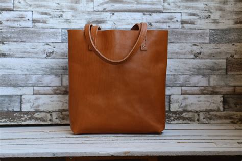 Brown Leather Bagleather Tote Bag Handmade Leather Bag Tote Etsy