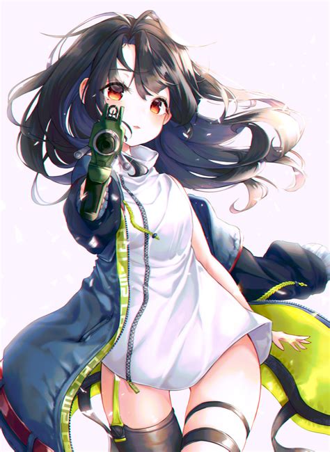 Safebooru 1girl Absurdres Aiming At Viewer Bangs Bare Arms Bare
