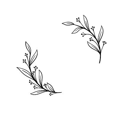 Look for the pink download button located at the bottom of post. Hand Drawn Vector Frame Floral Wreath With Leaves For ...