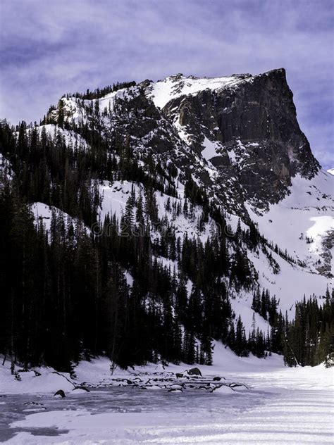 Hallett Peak In Winter Stock Image Image Of Lake Colorado 90254789