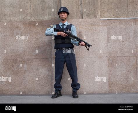 Chinese Security Armed Guard Stock Photo Alamy