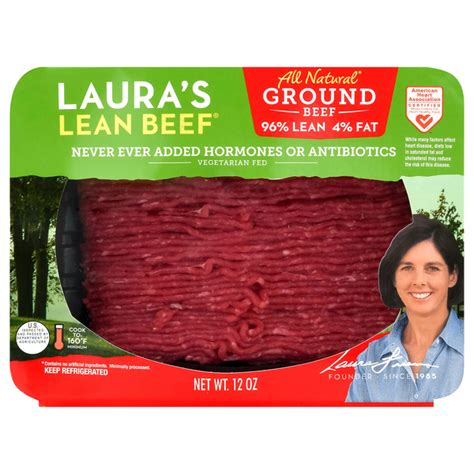 Save On Laura S Lean Ground Beef 96 Lean 4 Fat All Natural Order Online Delivery Giant