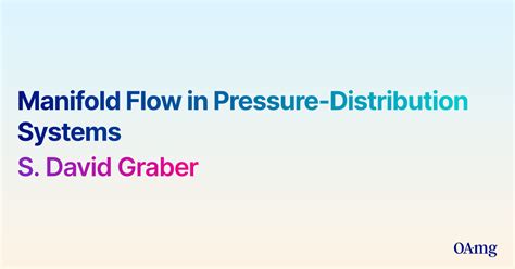 Pdf Manifold Flow In Pressure Distribution Systems By S David Graber